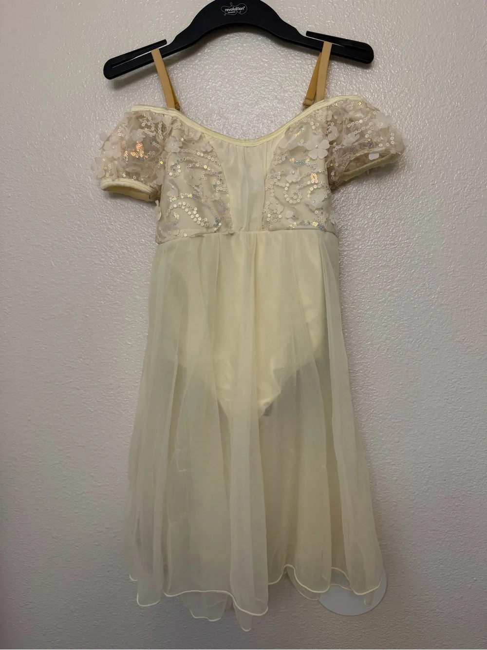 Revolution Dance Costume ivory sequin lyrical ballet INTERLUDE RC23930 LC child